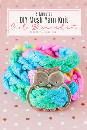 DIY 5-Minutes Mesh Yarn Knit Bracelet