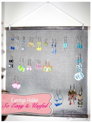 Craft from the Past. Earrings Holder, SO EASY and SO USEFUL!!! #jewelryorganizer #jewelryholder #earringsholder