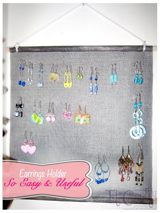 Craft from the Past. Earrings Holder, SO EASY and SO USEFUL!!! #jewelryorganizer #jewelryholder #earringsholder