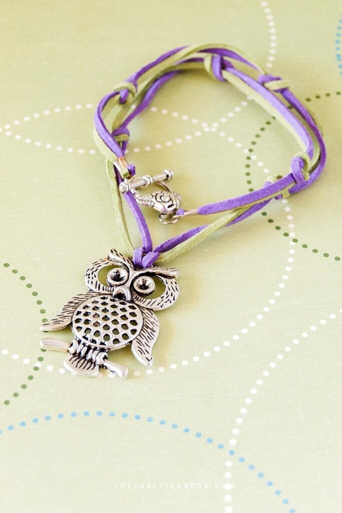 DIY Leather Cord Necklace with Owl Pendant - Beginners Tutorial Cover image