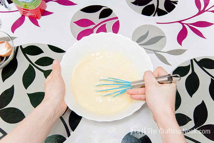 mixing the ingredients
