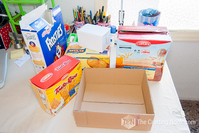 cereal, cookies, and electronic boxes supplies