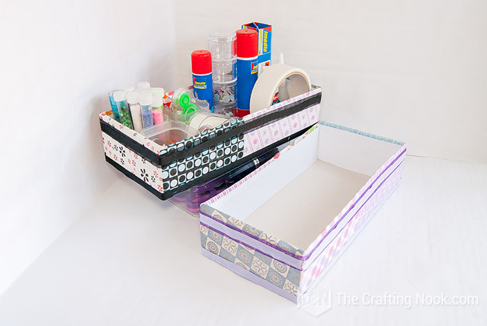 DIY Shelf Organizer Using Cardboard Boxes