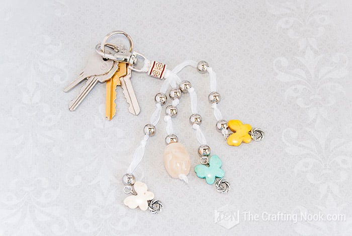 view of Easy and fun DIY Beaded Keychain with Butterflies