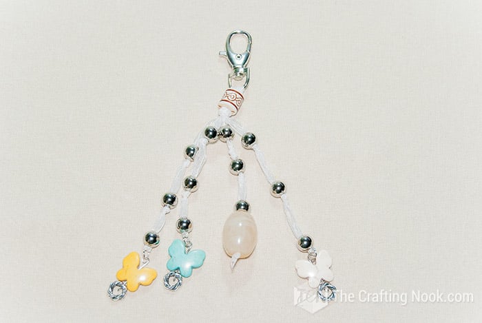 view of Quick and Easy DIY Beaded Keychain with Butterflies