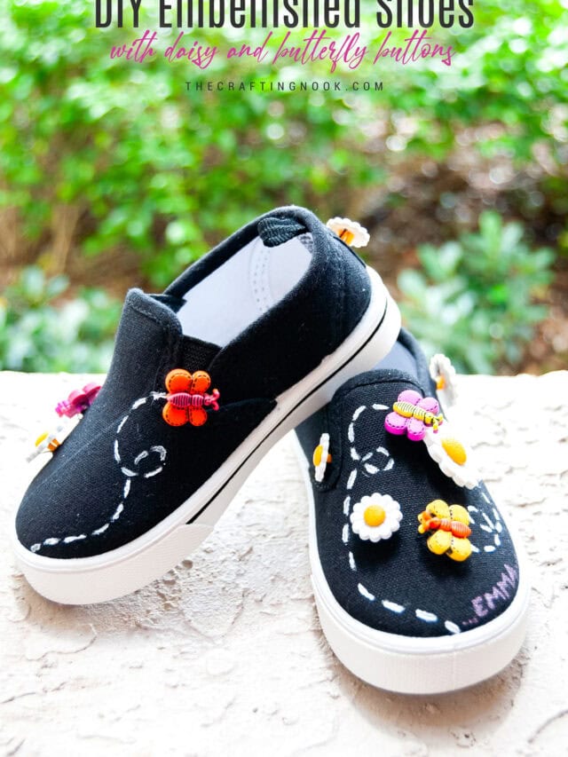 Daisy and Butterfly Embellished Shoes