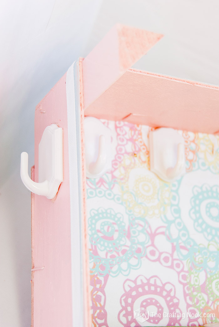very close up of crafty Jewelry organizer 
 corner