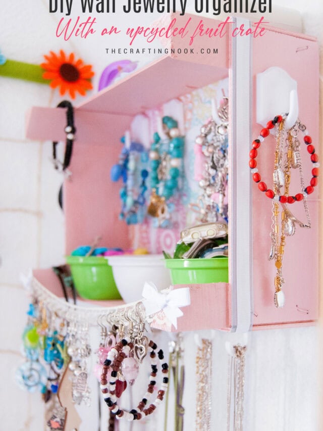 DIY Upcycled Crate Jewelry Organizer