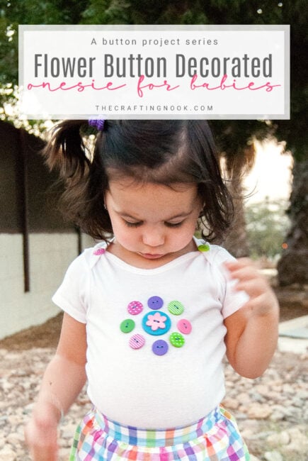 Flower Button Decorated Onesie for girls