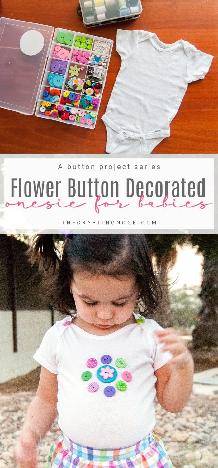 Floral Button Decorated Onesie for Babies