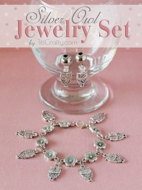 Silver Owls Jewelry Set