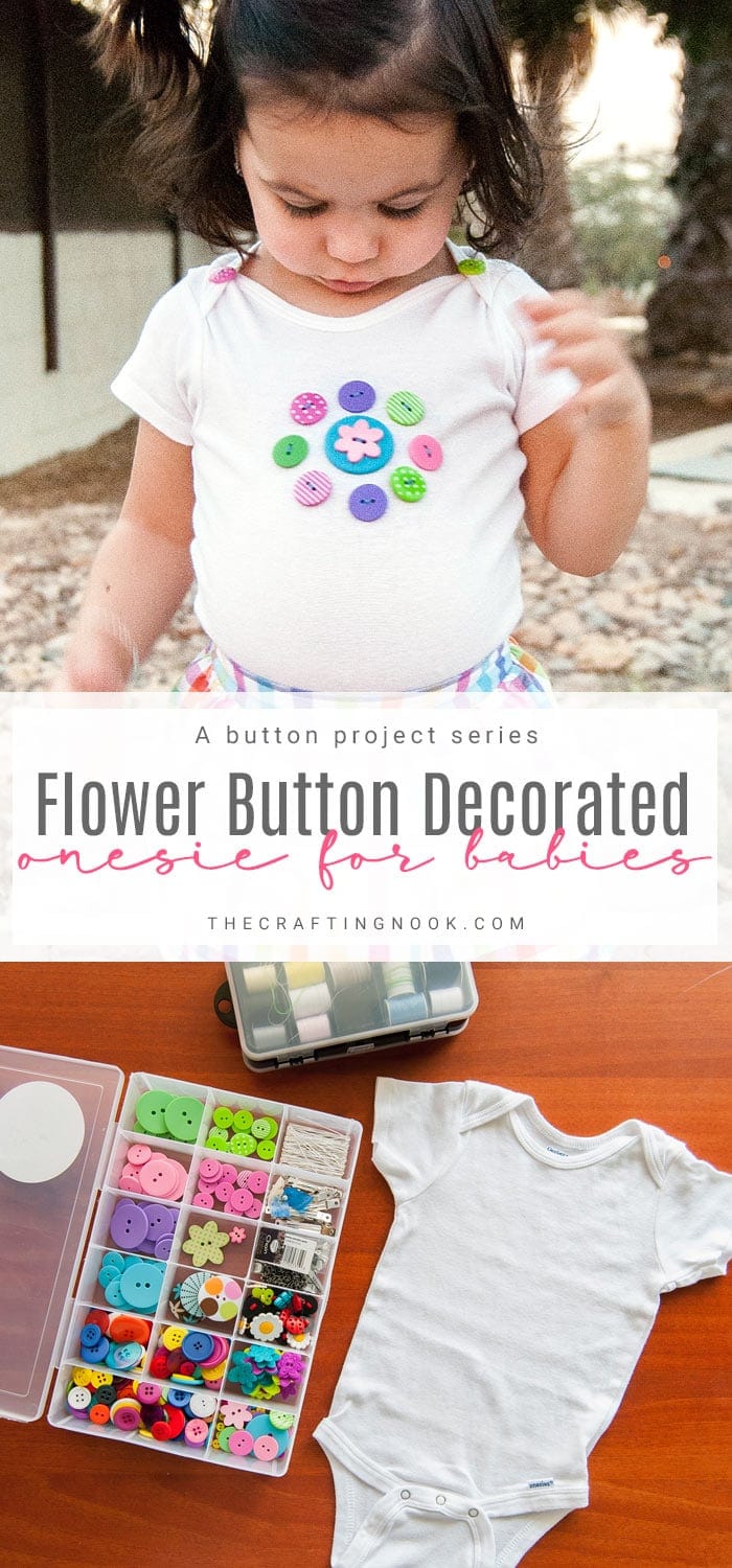 DIY Floral Button Decorated Onesie for Babies