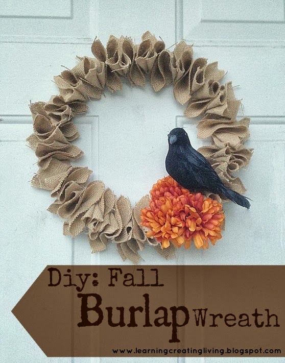 DIY Fall burlap wreath by Learning, creating, living