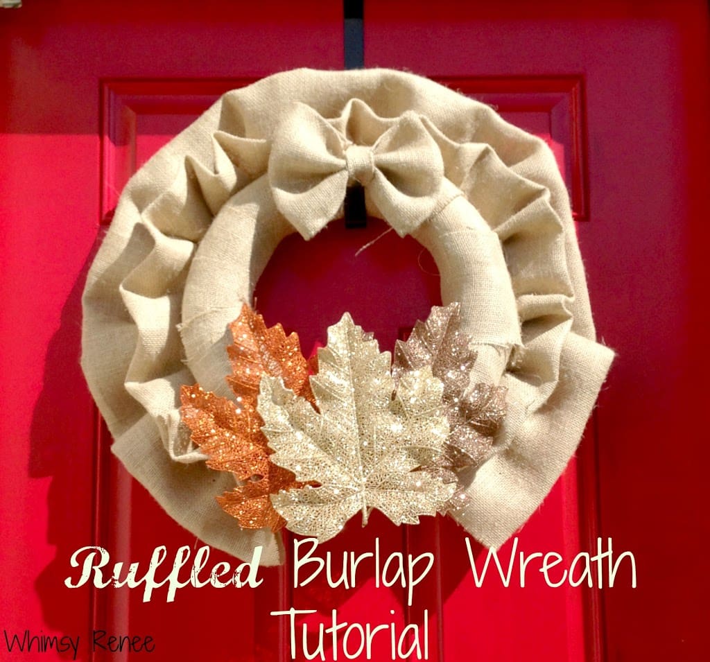 ruffled burlap fall wreath via Whimsy Renee