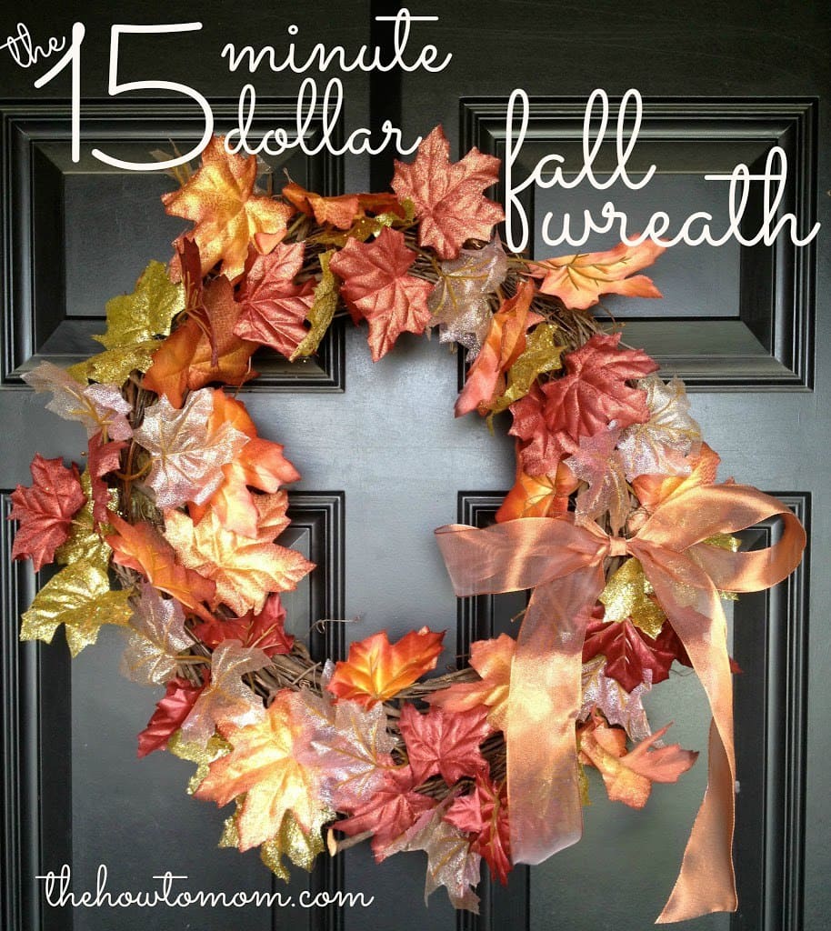 DIY Fall Wreath – The 15 Minute 15 Dollar Fall Garland Wreath by The How to Mom