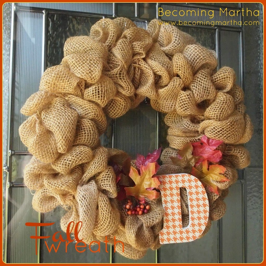 Bubble Burlap Wreath for Autumn via The Simple Crafted Life