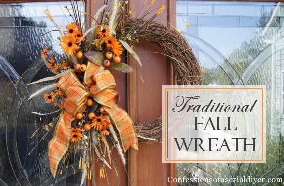 traditional fall wreath via Confessions of a Serial Do-It-Yourselfer