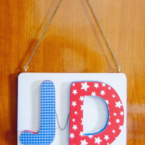 DIY Name Door Sign With Mod Podge for kids hanging on the bedroom door cover image