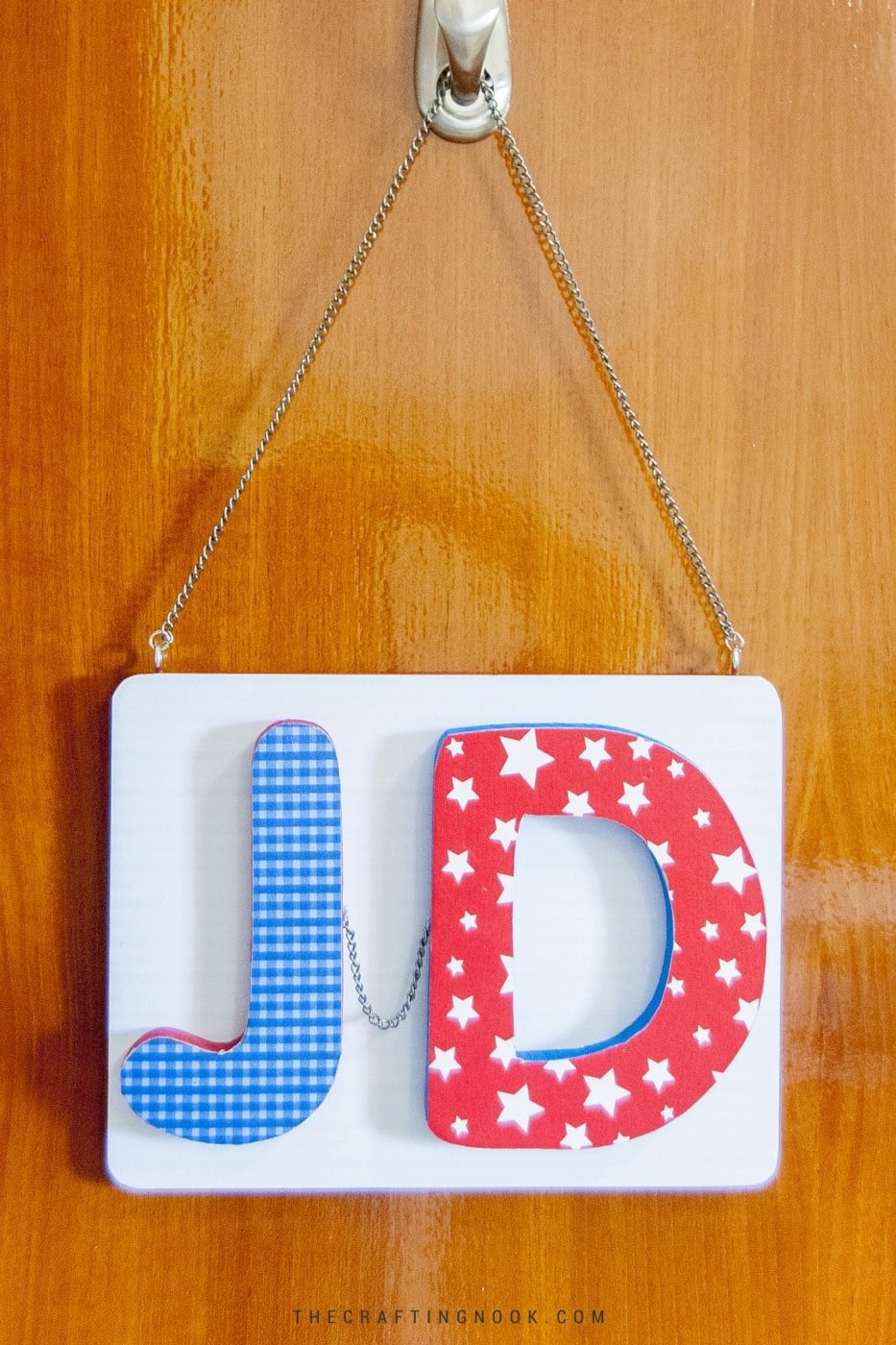 DIY Name Door Sign With Mod Podge for kids hanging on the bedroom door cover image