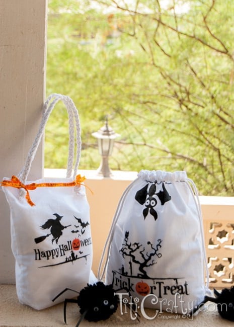 Last Minute Witch and Bats Spooky Halloween Treat Bags