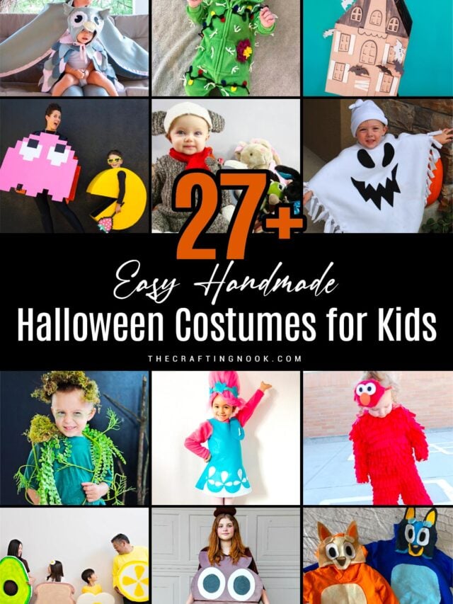 27+ Easy DIY Halloween Costumes for Kids feature Image Collage with Title text overlay