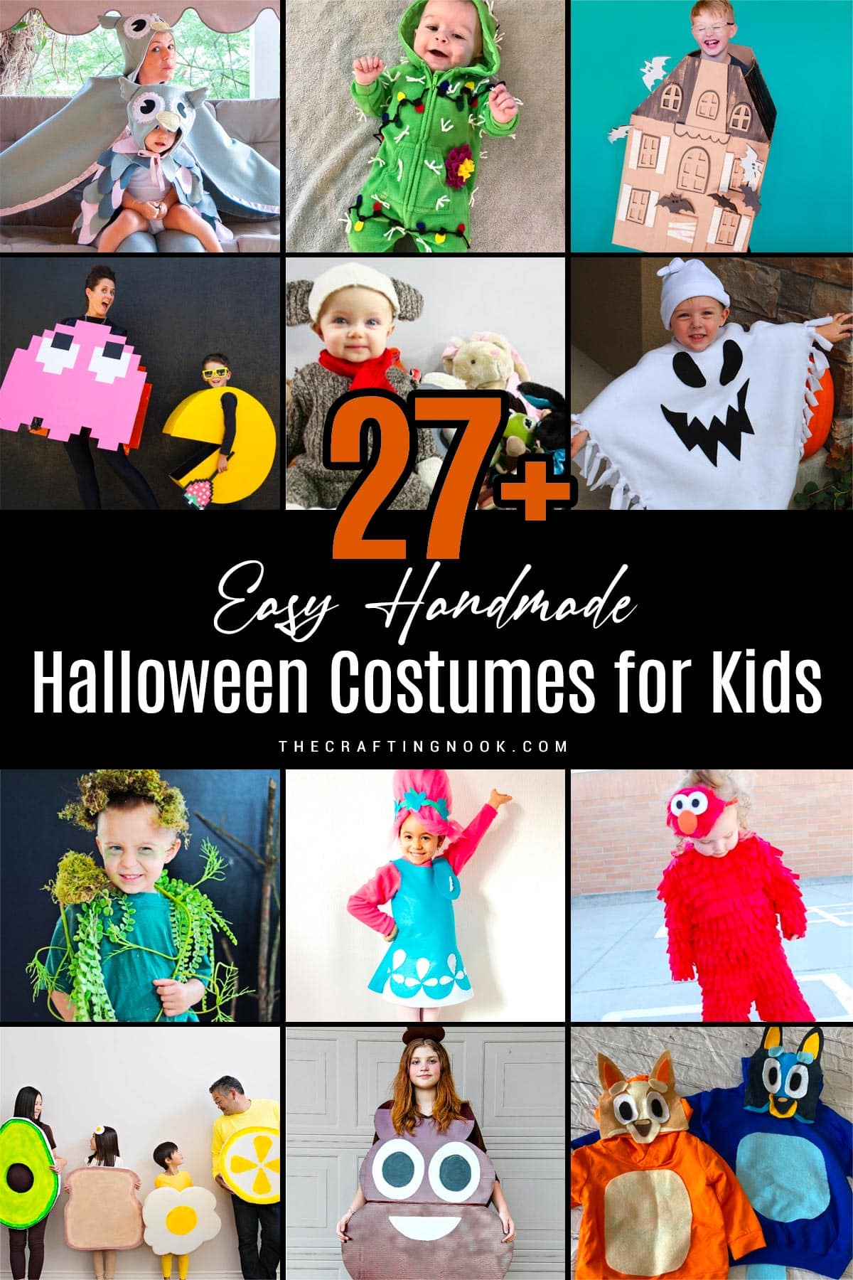 27+ Easy DIY Halloween Costumes for Kids feature Image Collage with Title text overlay