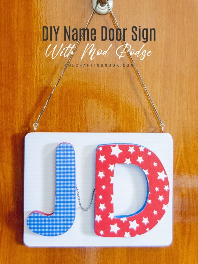 DIY Mod Podge Door Plaque for kids