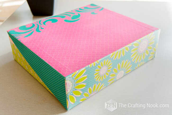 Upcycled Mod Podge Box for my Cards - The Crafting Nook