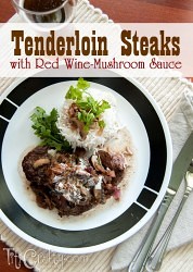 Tenderloin Steaks with Red Wine-Mushroom Sauce #Tenderloinrecipe #redwinemushroomsause #steakrecipe