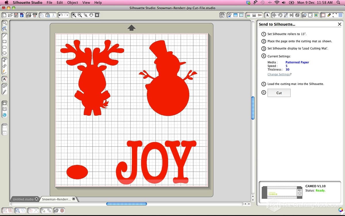 The Glitter DIY Christmas Wall Art Trio design on the silhouette design app