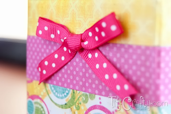 closeup of ribbon of Washi Tape Mod Podge Paper Organizer