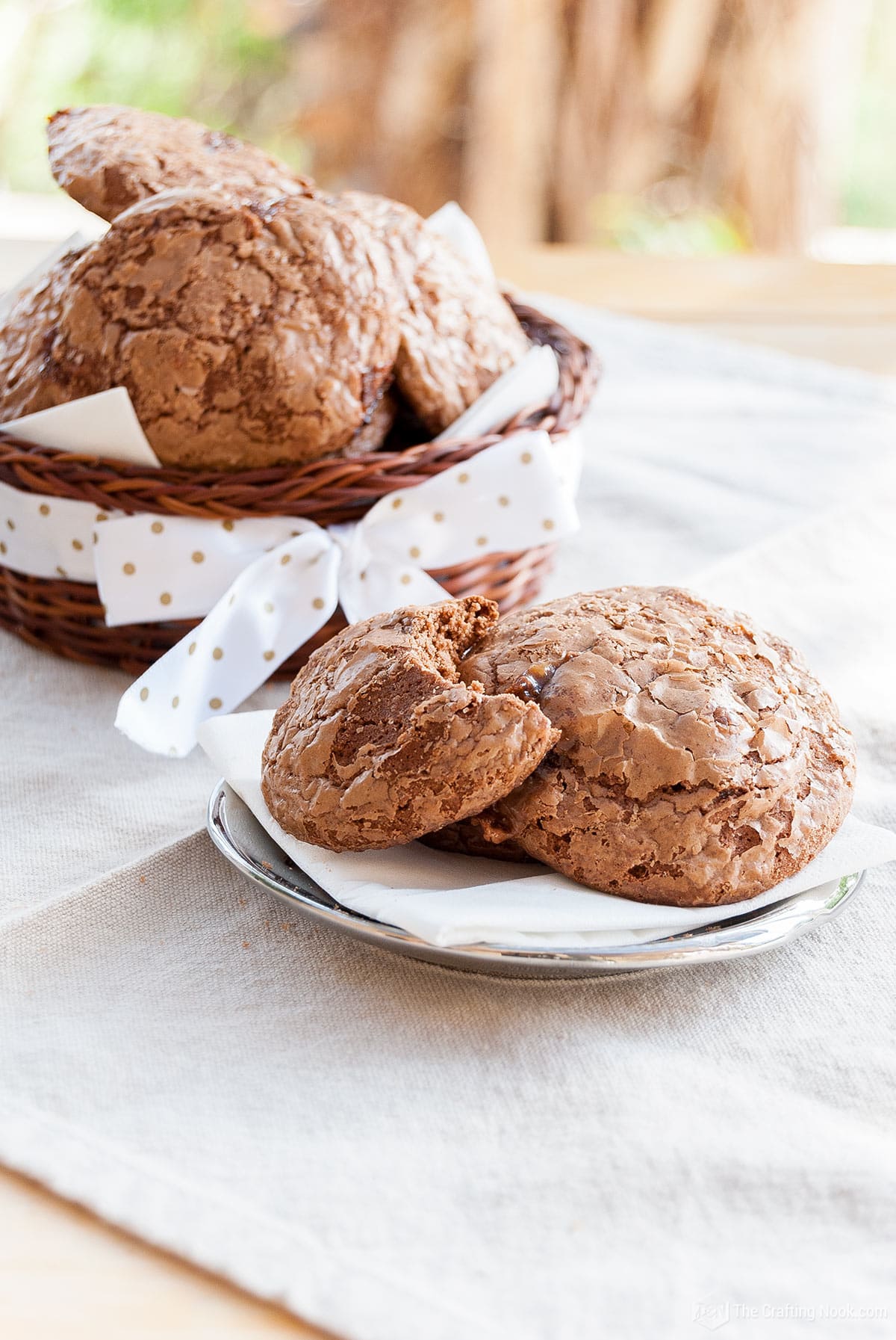 Brownie Batter Cookies with Mars Chocolate Bars served