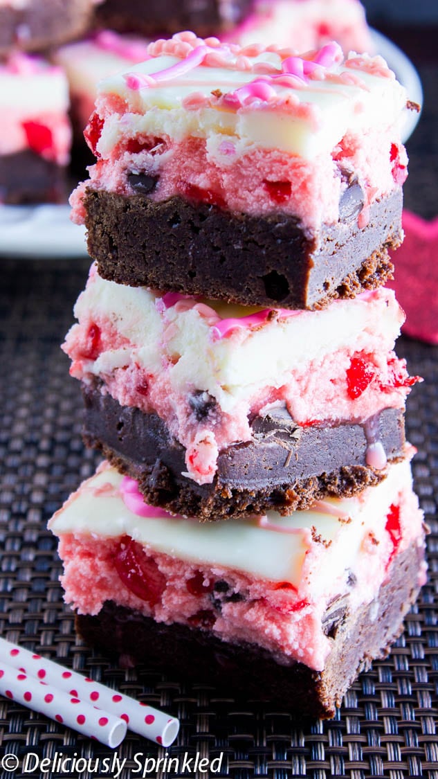 Cherry Chocolate Chip Brownies by Deliciously Sprinkled