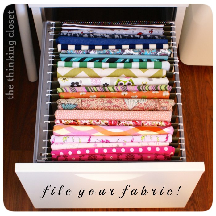 Filing Fabric & A Fabric Organization by The Thinking Closet