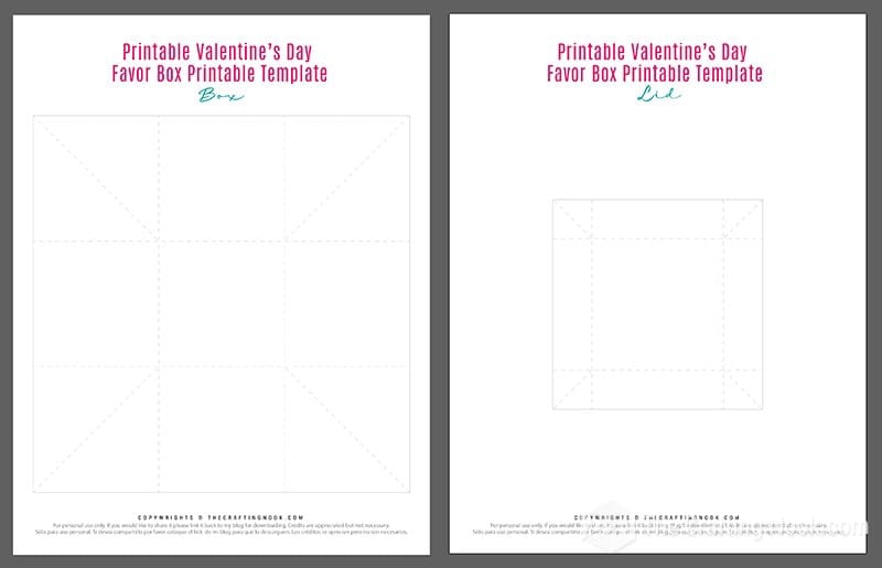 screenshot of the diy candy box guide templates