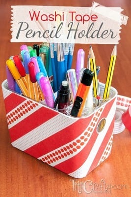 DIY Washi Tape Pencil Holder 