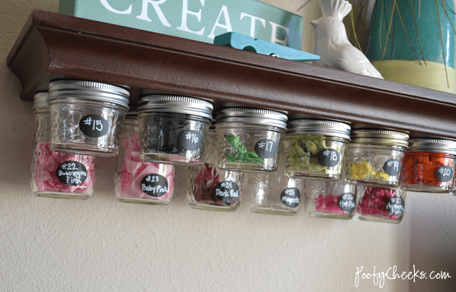 Craft Room Storage by Mason Jar Love