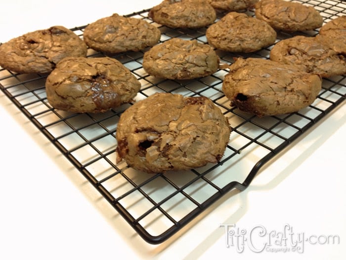 Brownie Batter Cookies with Mars Chocolate Bars on a grid