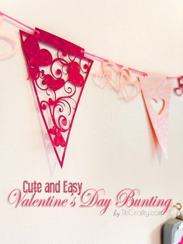 Cute and Easy Valentine’s Day Buntings with Cutting Files #silhouetteproject #valentinesday #valentinesbuntings