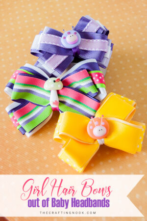 DIY Girl Hair Bows out of Baby Headbands