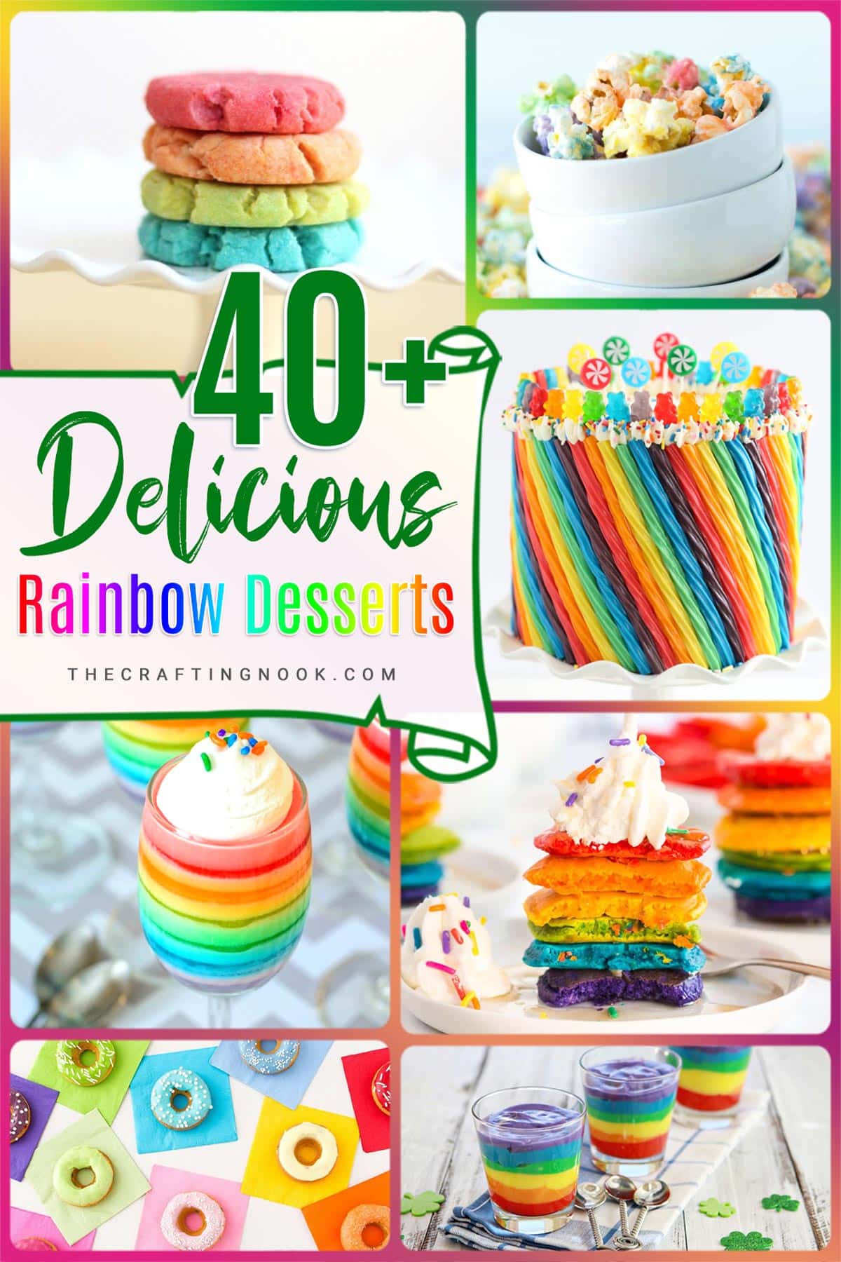 40+ Delicious Rainbow Desserts for St. Patrick's Day Roundup Collage cover image