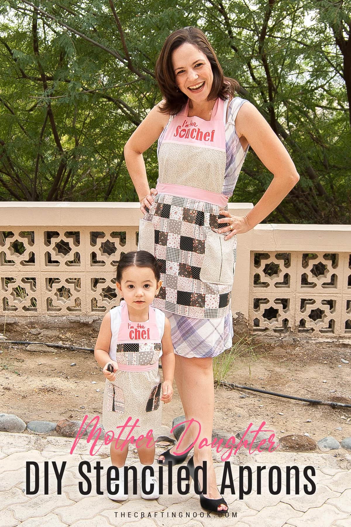 Mother Daughter Matching Pink & Polka Dot Cupcake Apron Set