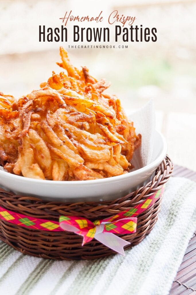 Crispy Homemade Hash Brown Patties  Feature image with title text overlay