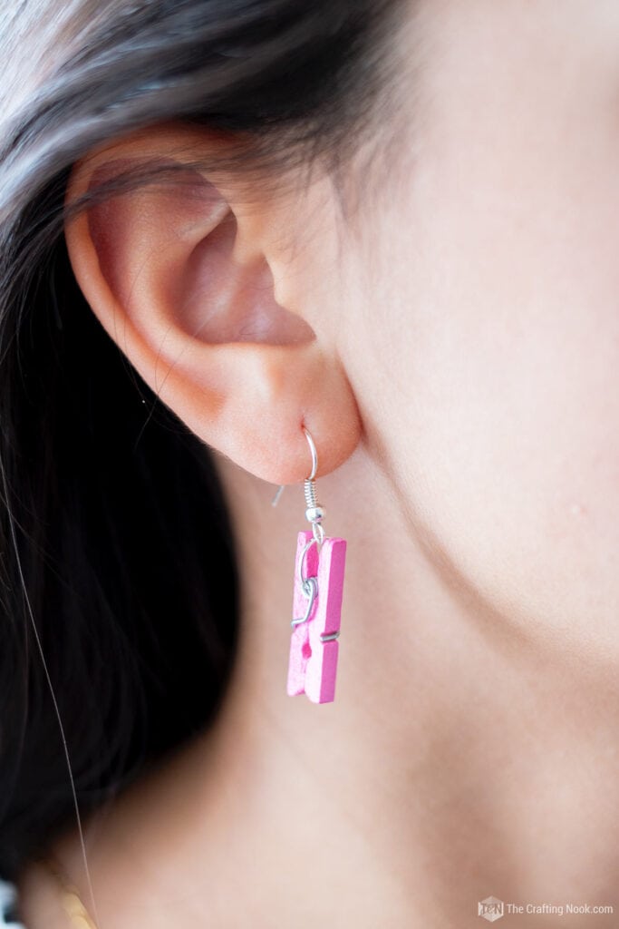 Cute Mini DIY Clothespin Earrings The Crafting Nook