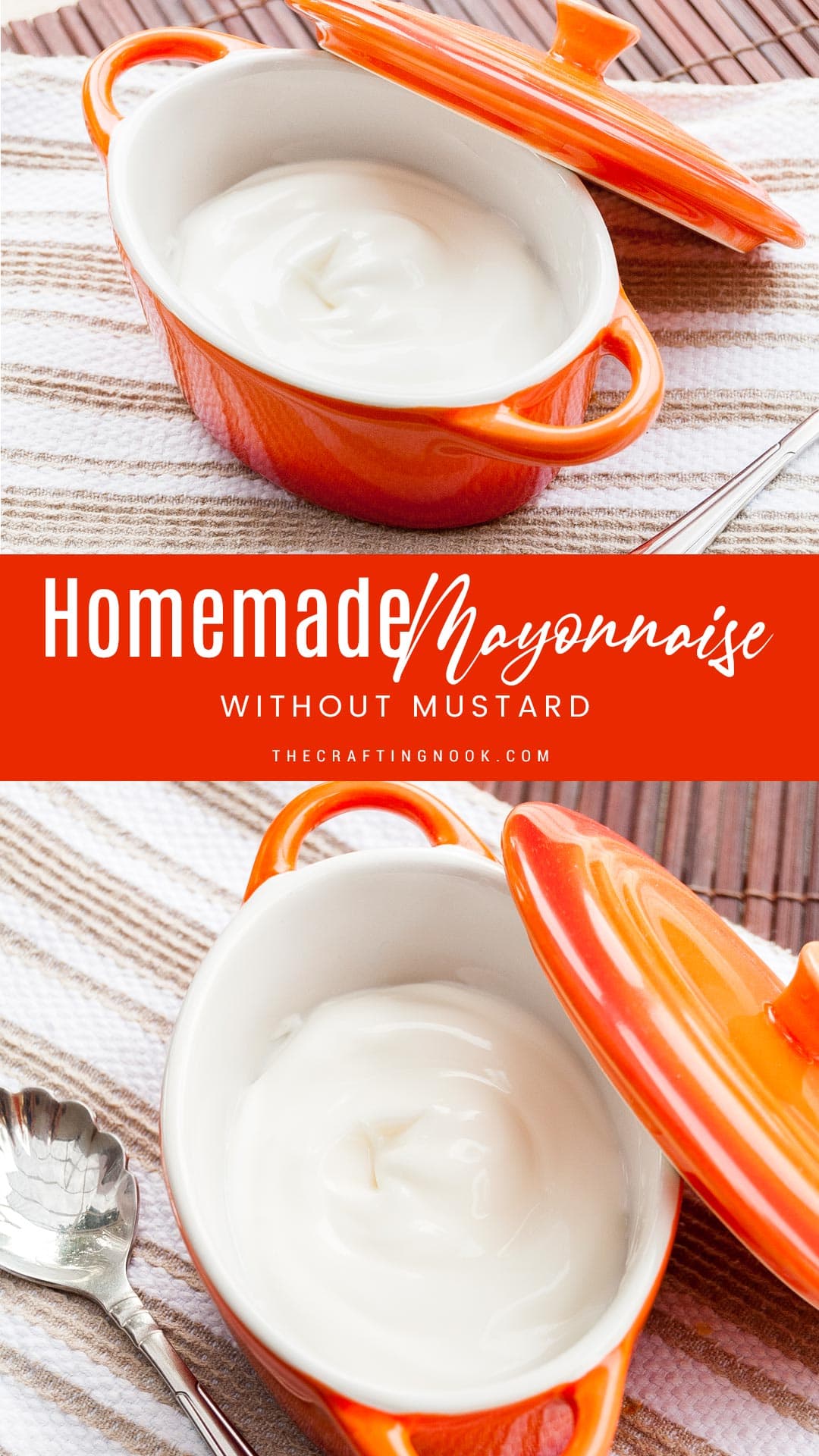 Homemade Mayonnaise Without Mustard Recipe Pinterest Image with Title text overlay