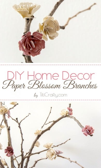 DIY Home Decor Paper Flowers Blossom Branches tutorial