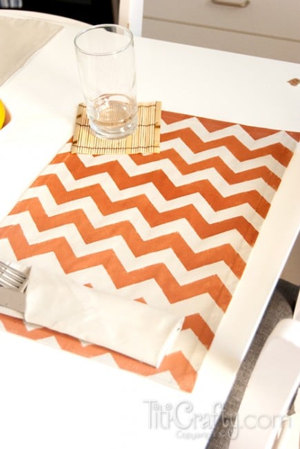 Ombre Chevron Placemats image on table