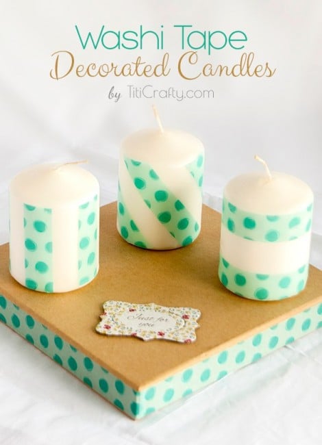 DIY Washi Tape Decorated Candles Tutorial