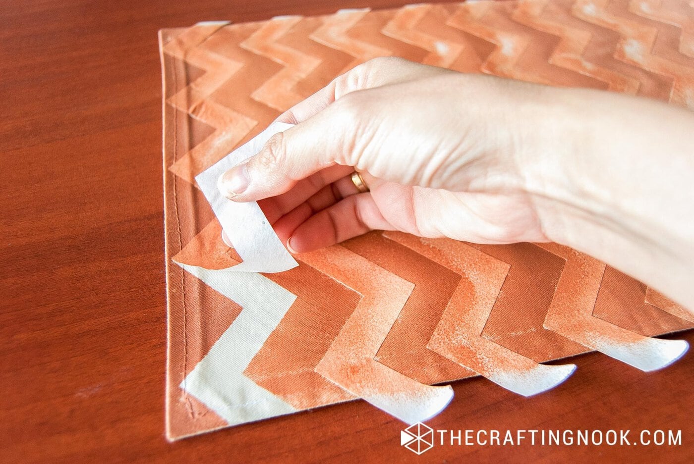 peeling the chevron stencil