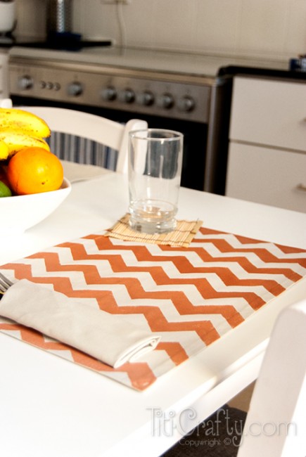 Ombre Chevron Placemats closeup